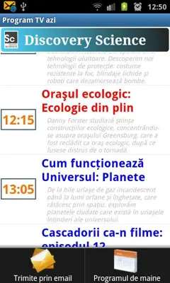 Programul TV android App screenshot 2